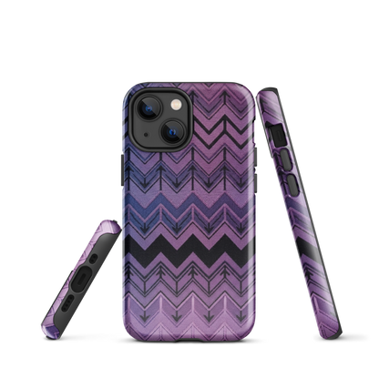 Purple Chevron & Blue Pattern Tough Case for iPhone®
