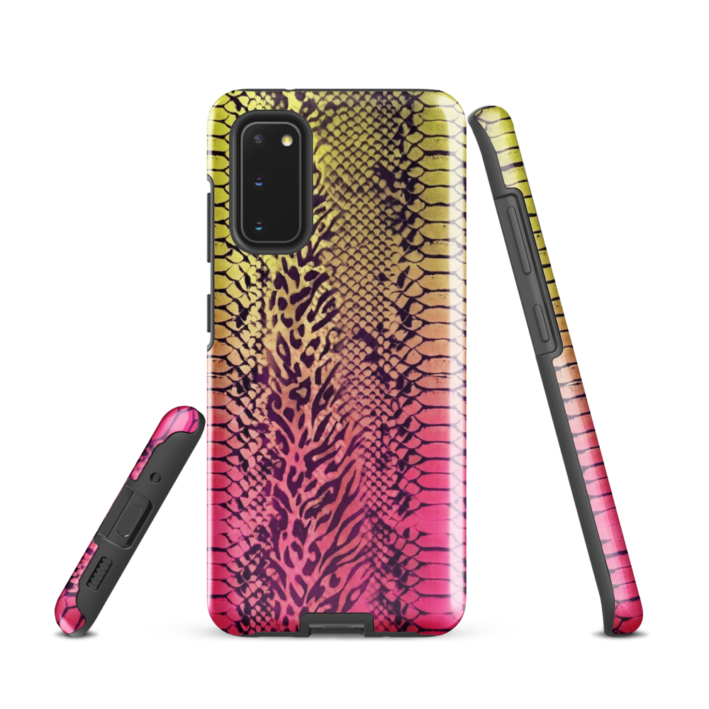 Yellow & Pink Snake Skin & Leopard Print Tough Case for Samsung