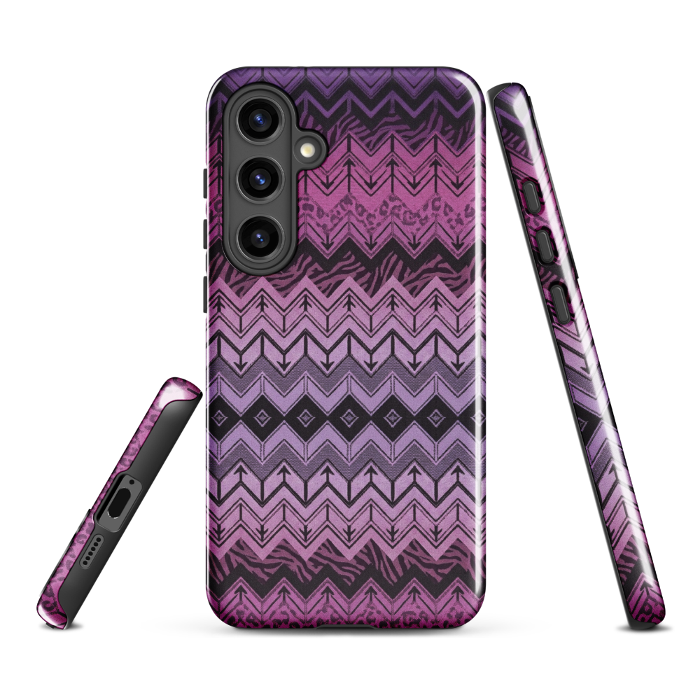 Purple Chevron Zebra & Leopard Print Tough Case for Samsung