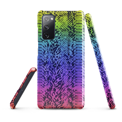 Vibrant Rainbow Snake Skin & Leopard Print Snap Case for Samsung