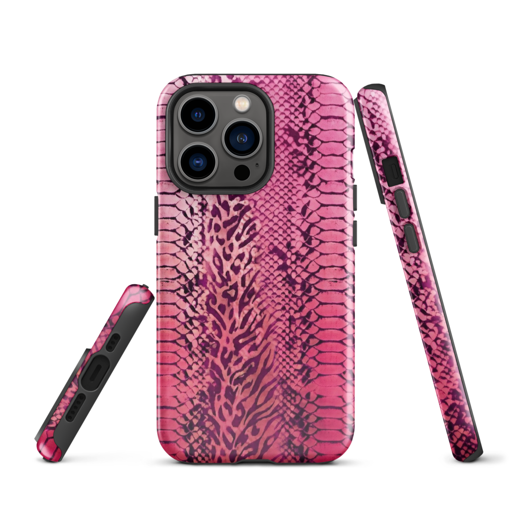 Pink Leopard Print and Snake Skin Tough Case for iPhone®