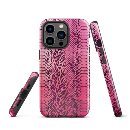 Pink Leopard Print and Snake Skin Tough Case for iPhone®