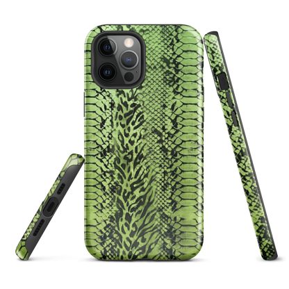 Green Snake Skin & Leopard Print Tough Case for iPhone®