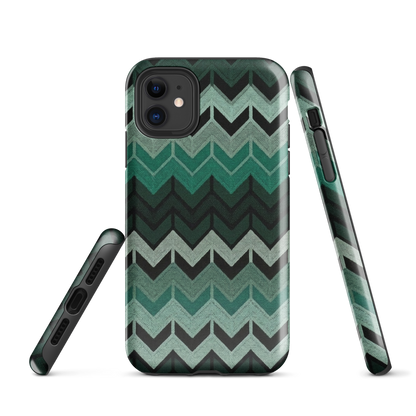 Green Chevron Tough Case for iPhone®