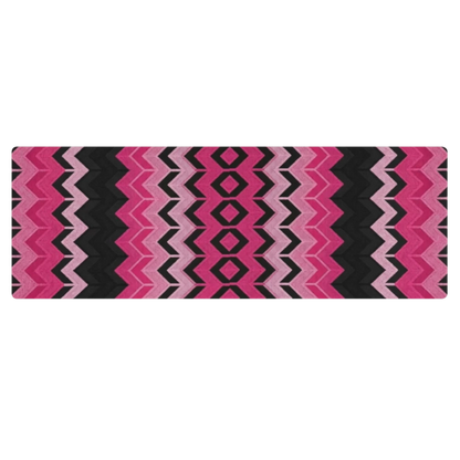 Pink & Black Chevron Print Pilates Yoga Mat