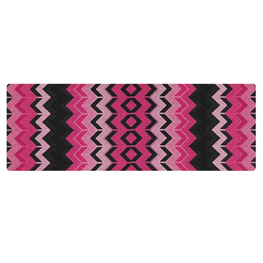 Pink & Black Chevron Print Pilates Yoga Mat