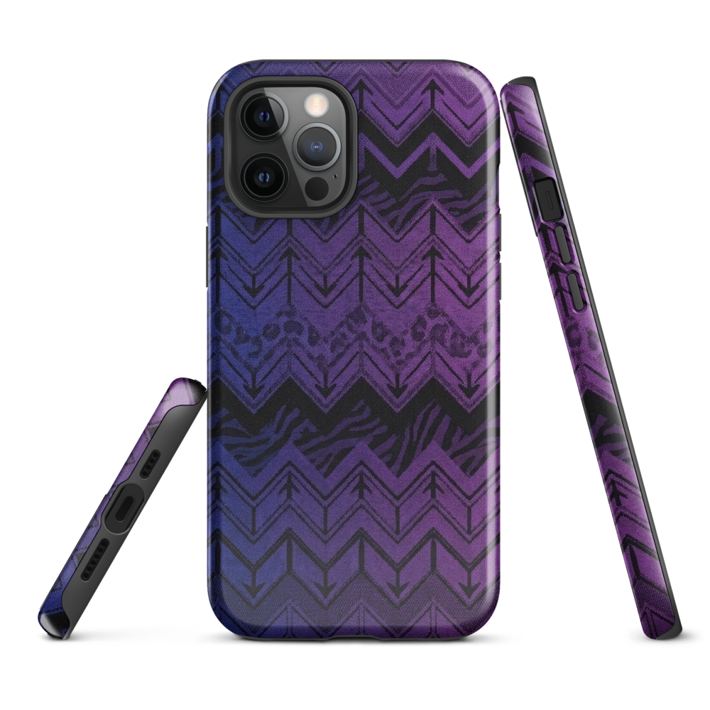 Purple to Blue Chevron Zebra & Leopard Print Tough Case for iPhone®