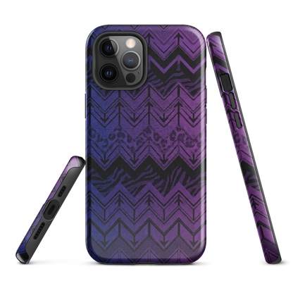 Purple to Blue Chevron Zebra & Leopard Print Tough Case for iPhone®