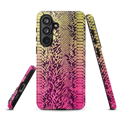 Yellow & Pink Snake Skin & Leopard Print Tough Case for Samsung