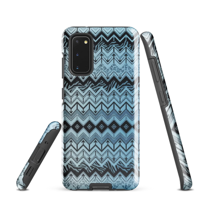 Blue Chevron Pattern Leopard & Zebra Print Tough Case for Samsung