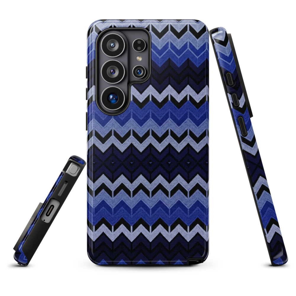 Blue Chevron Pattern Tough Case for Samsung