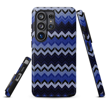 Blue Chevron Pattern Tough Case for Samsung