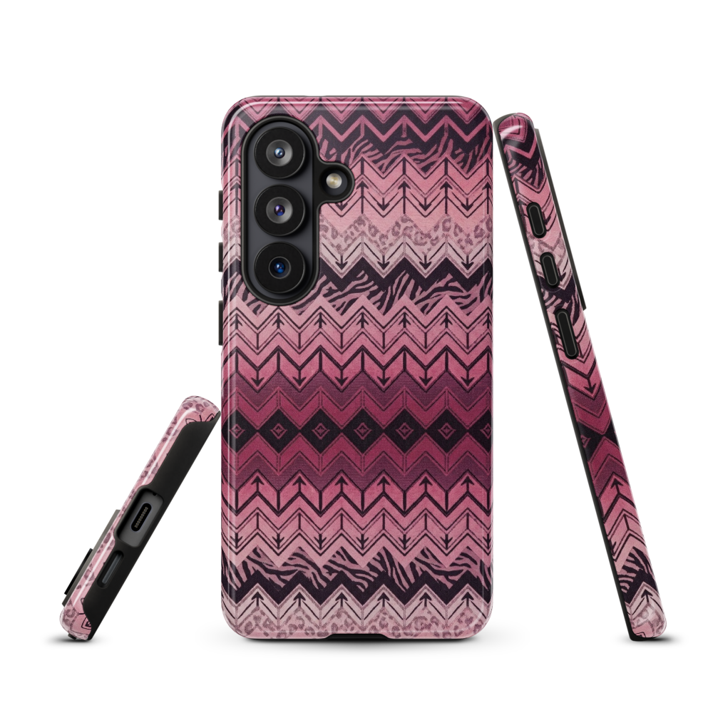Pink Chevron Pattern Leopard & Zebra Print Tough Case for Samsung