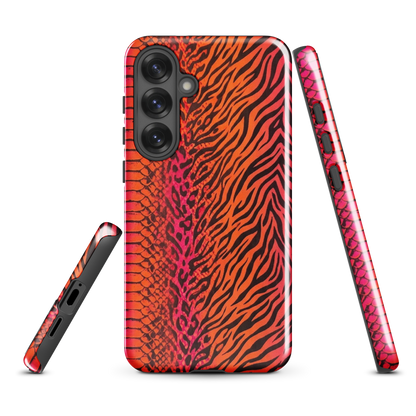 Sunset Orange & Pink Snake Skin Leopard & Zebra Print Tough Case for Samsung