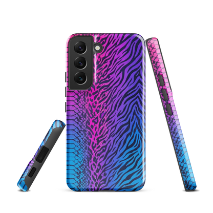 Hot Pink & Blue Snake Skin Zebra & Leopard Print Tough Case for Samsung