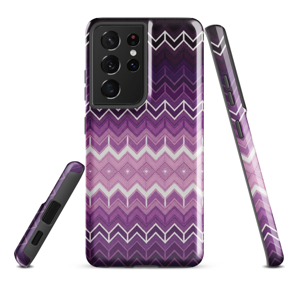 Purple Classic Chevron White Pattern Tough Case for Samsung