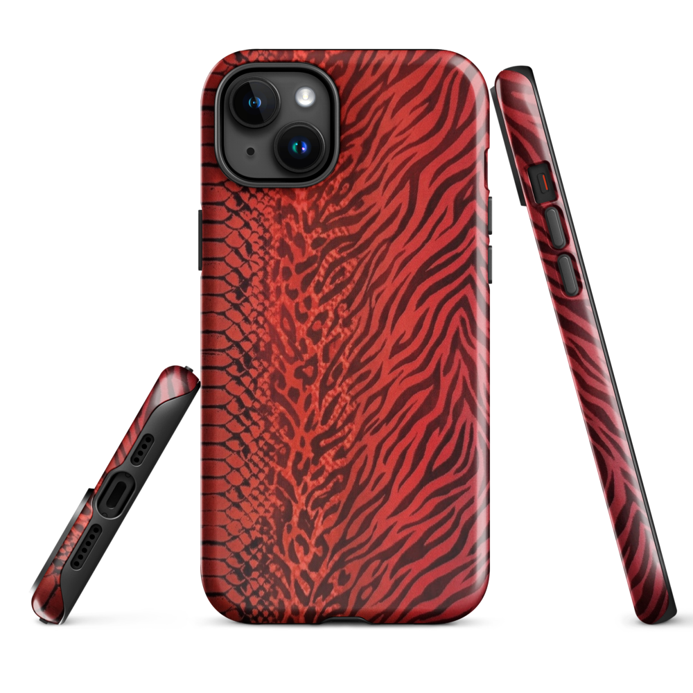 Red Zebra Snake & Leopard Print Tough Case for iPhone®