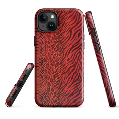 Red Zebra Snake & Leopard Print Tough Case for iPhone®
