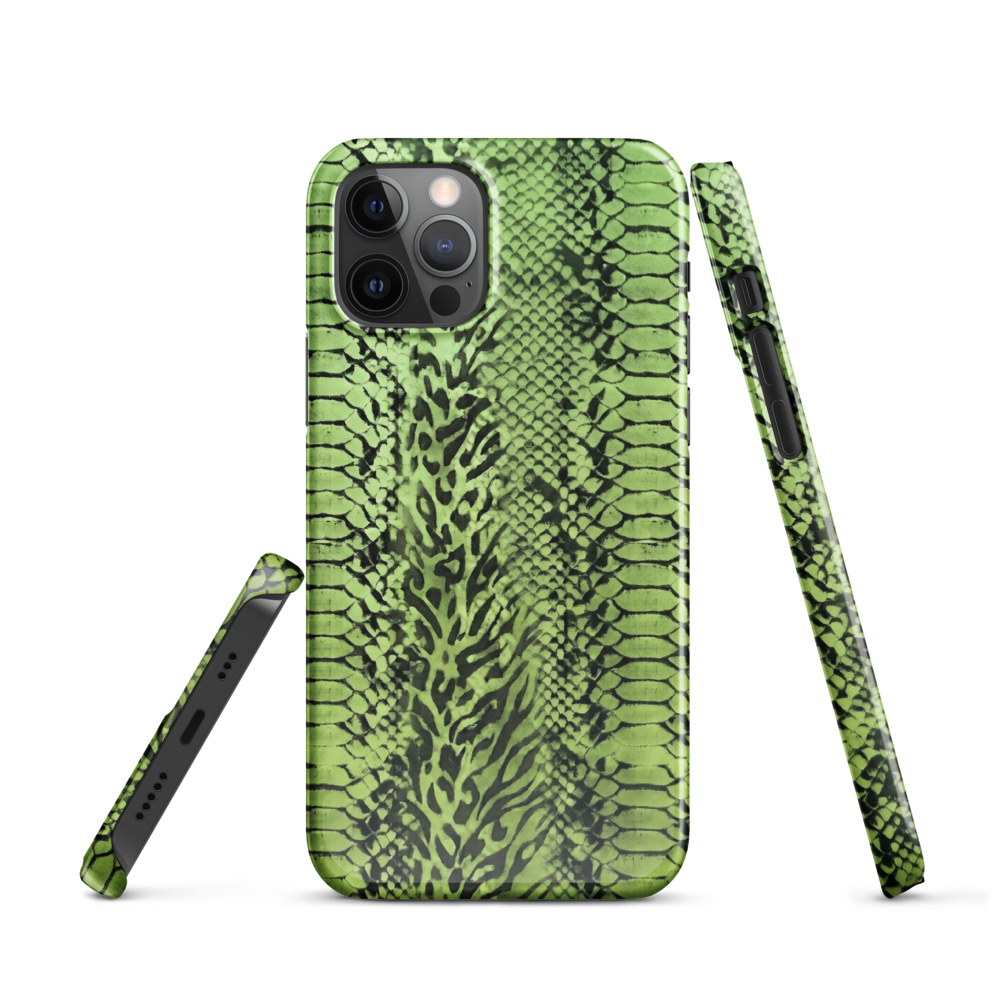 Green Snake Leopard & Zebra Print Snap Case for iPhone