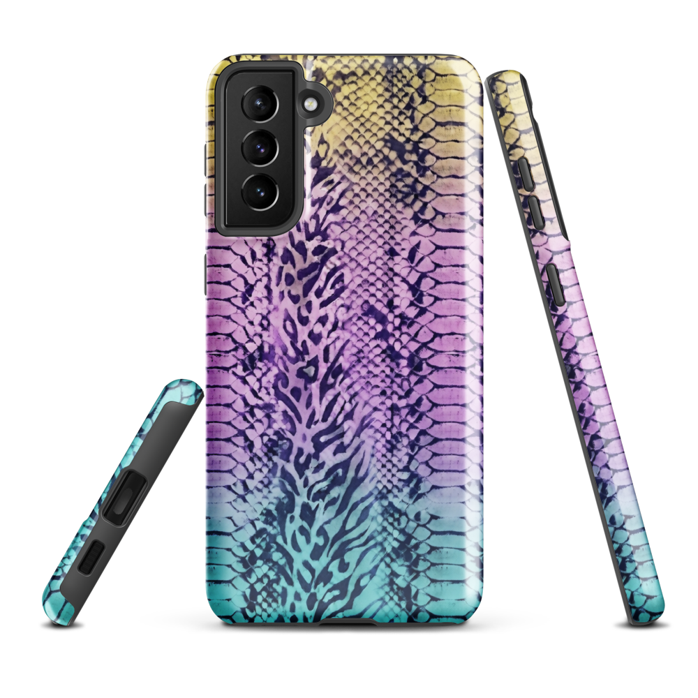 Faded Rainbow Snake Skin Zebra & Leopard Print  Tough Case for Samsung