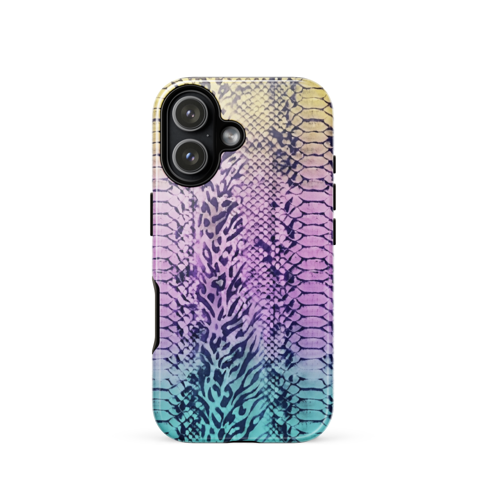 Faded Rainbow Snake Skin Zebra & Leopard Print Tough Case for iPhone®