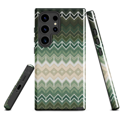 Green Chevron Classic White Pattern Tough Case for Samsung