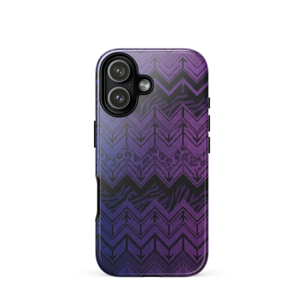 Purple to Blue Chevron Zebra & Leopard Print Tough Case for iPhone®