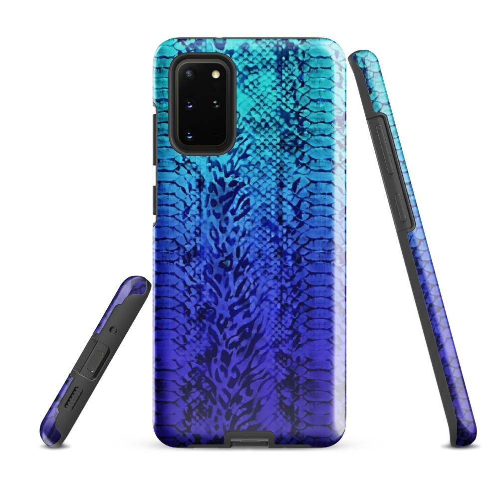 Vibrant Blue Snake & Leopard Print Tough Case for Samsung