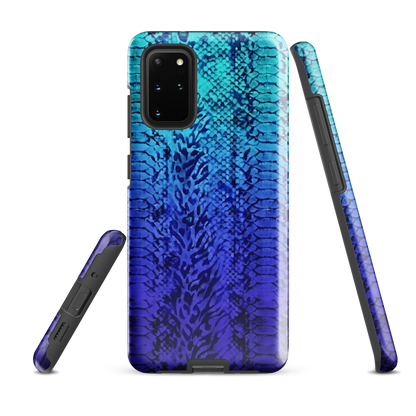 Vibrant Blue Snake & Leopard Print Tough Case for Samsung
