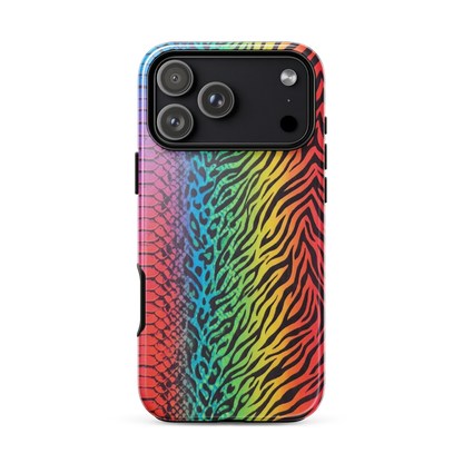 Vibrant Rainbow Snake Skin Leopard & Zebra Print Case for iPhone®