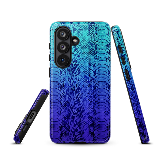 Vibrant Blue Snake & Leopard Print Tough Case for Samsung