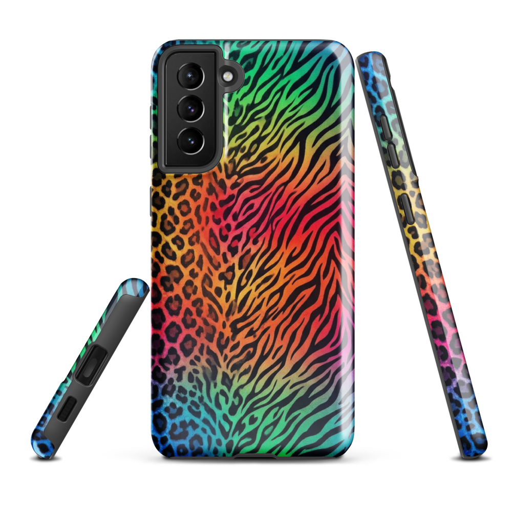 Rainbow Leopard & Zebra print Tough Case for Samsung
