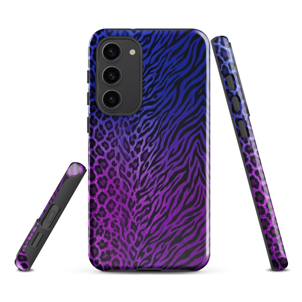 Blue to Purple Zebra & Leopard Print Tough Case for Samsung