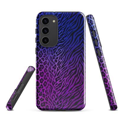 Blue to Purple Zebra & Leopard Print Tough Case for Samsung