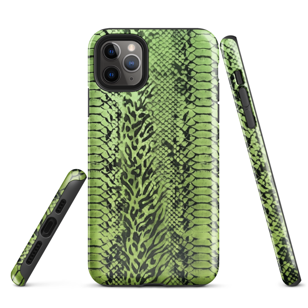 Green Snake Skin & Leopard Print Tough Case for iPhone®