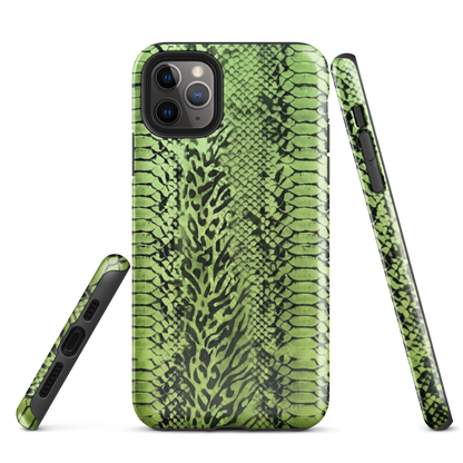 Green Snake Skin & Leopard Print Tough Case for iPhone®