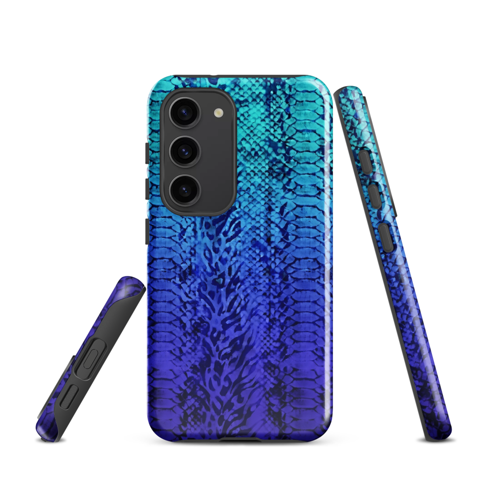Vibrant Blue Snake & Leopard Print Tough Case for Samsung
