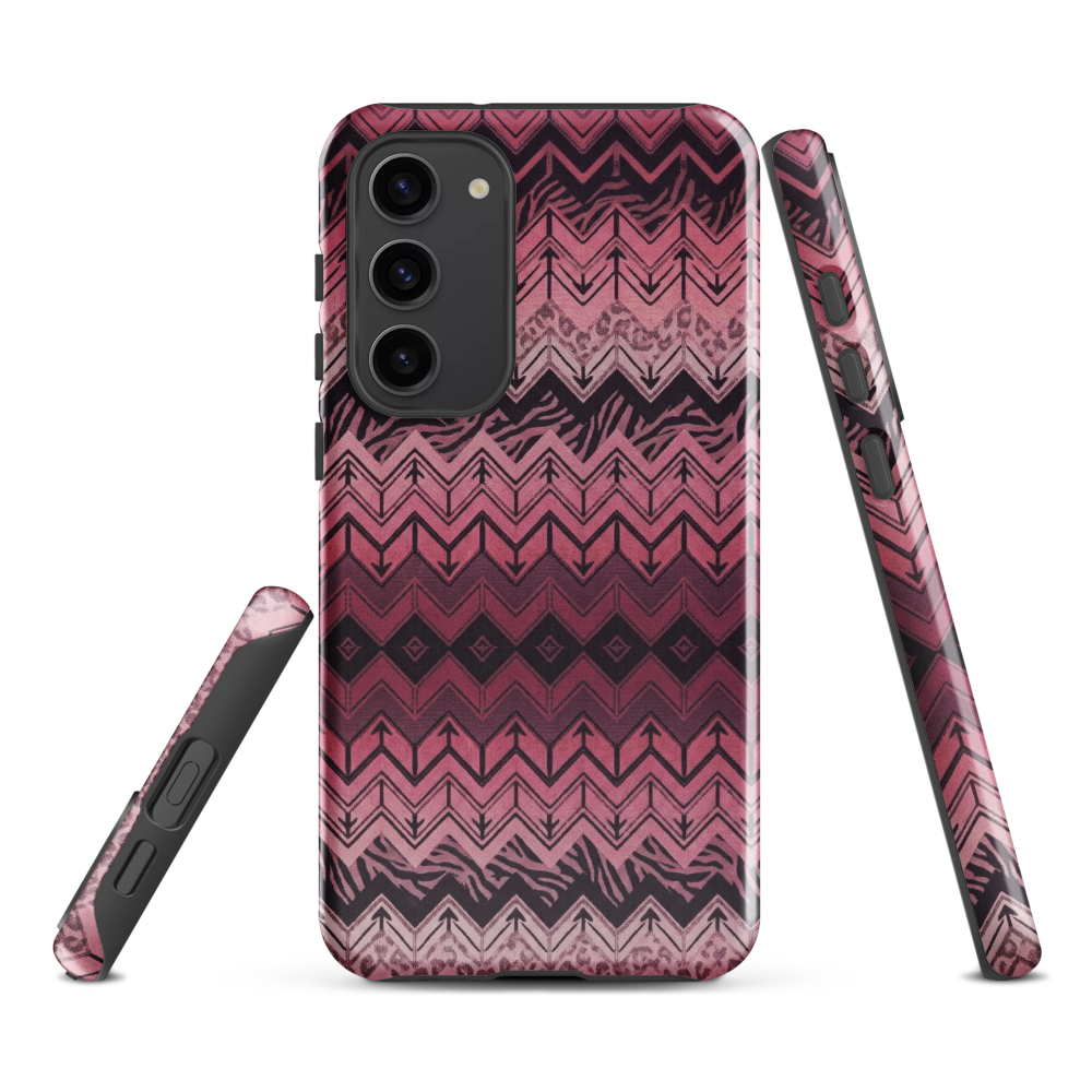 Pink Chevron Pattern Leopard & Zebra Print Tough Case for Samsung