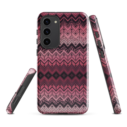 Pink Chevron Pattern Leopard & Zebra Print Tough Case for Samsung