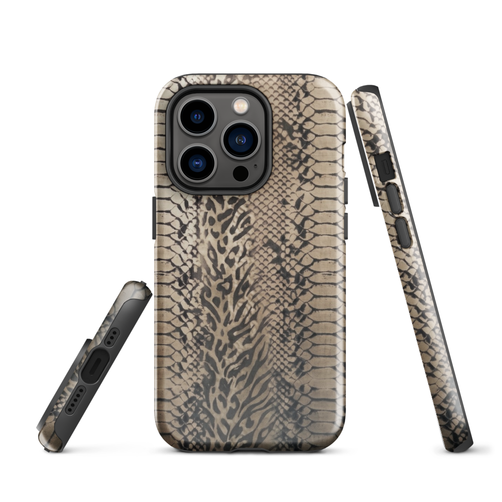 Neutral Snake Skin Tough Case for iPhone®