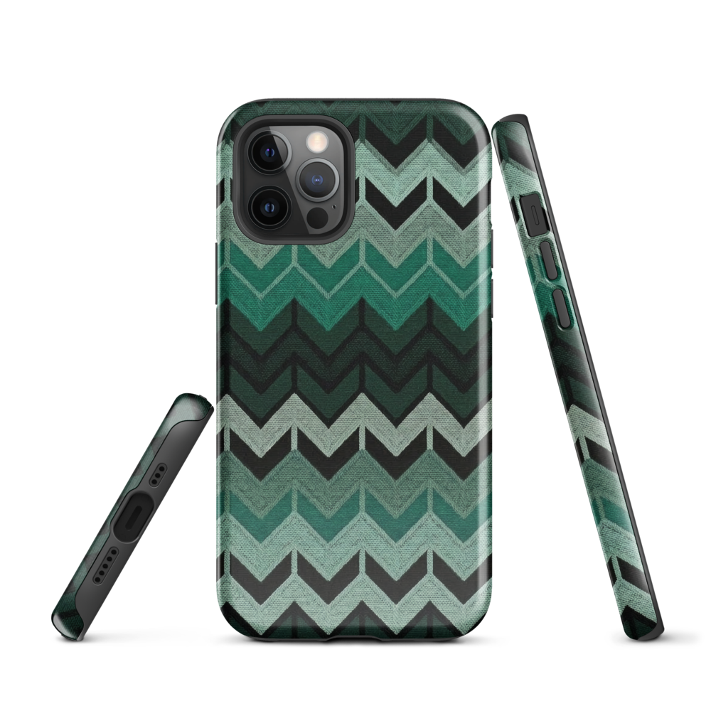 Green Chevron Tough Case for iPhone®