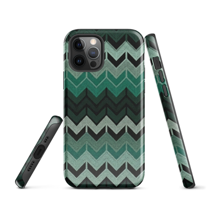 Green Chevron Tough Case for iPhone®