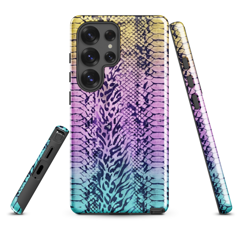 Faded Rainbow Snake Skin Zebra & Leopard Print  Tough Case for Samsung