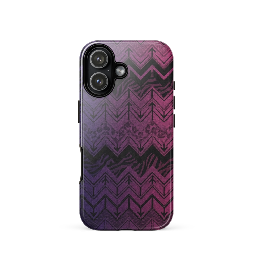 Purple to Pink Chevron Zebra & Leopard Print Tough Case for iPhone®