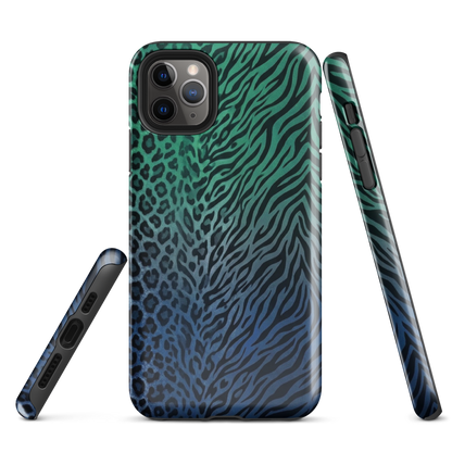 Blue to Teal Zebra & Leopard Print  Tough Case for iPhone®