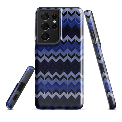 Blue Chevron Pattern Tough Case for Samsung