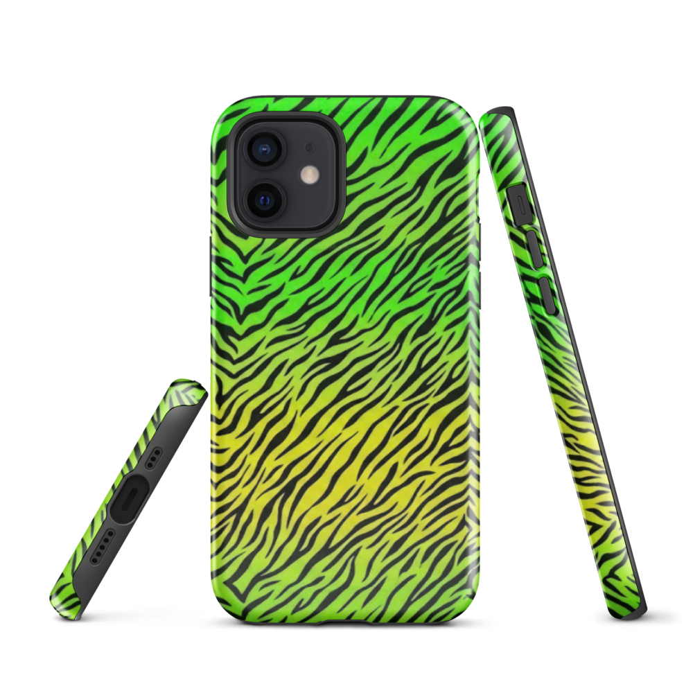 Green & Yellow  Zebra Print Tough Case for iPhone®