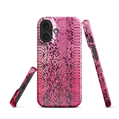 Hot Pink to Light Pink Zebra Print Snap Case for iPhone