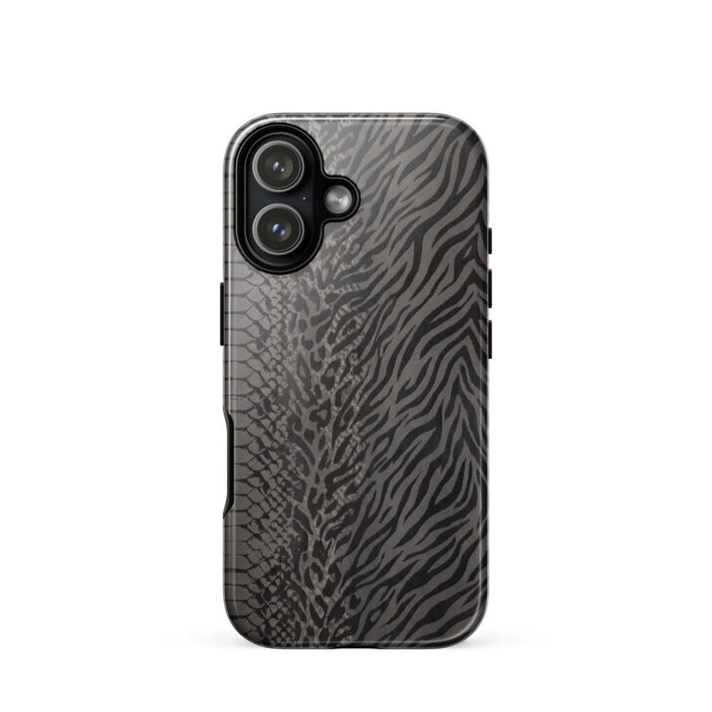 Dark Gray Zebra Print y2k inspired Tough Case for iPhone®