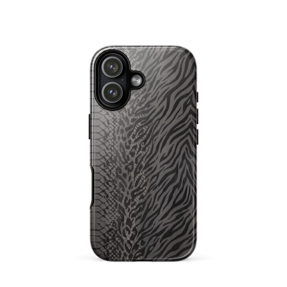 Dark Gray Zebra Print y2k inspired Tough Case for iPhone®